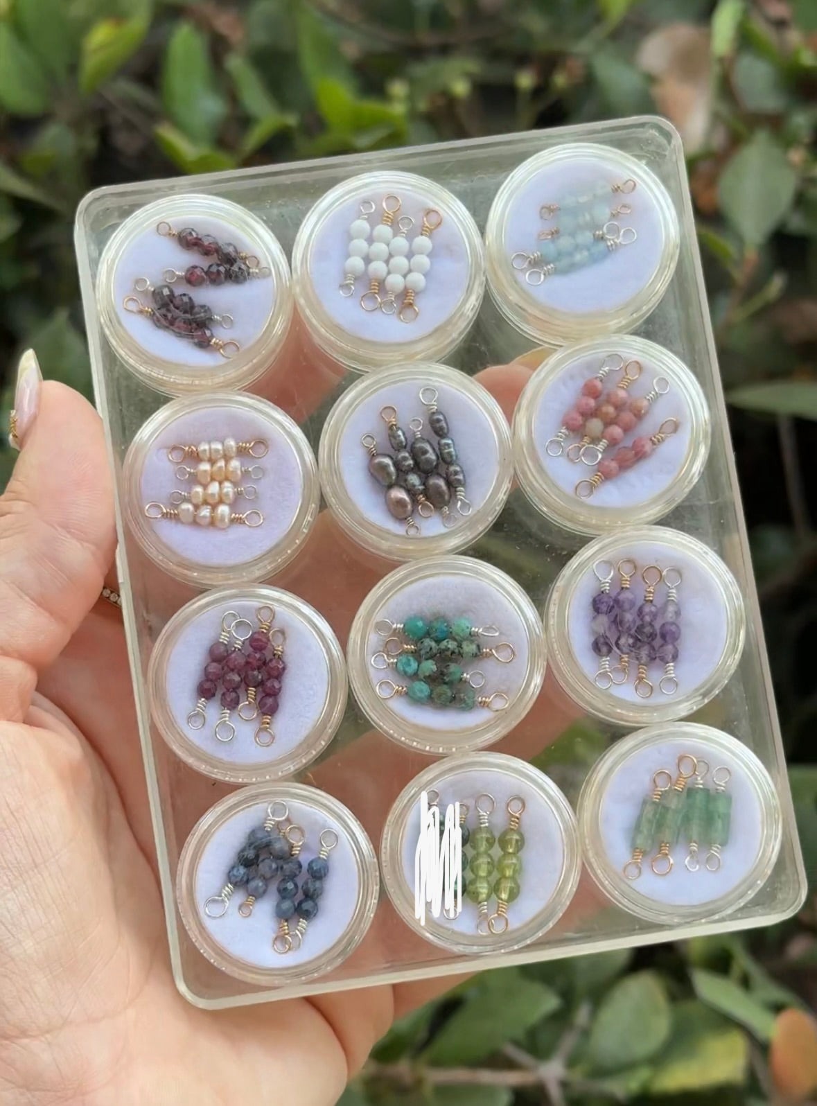 Natural Gemstone Connector Charm