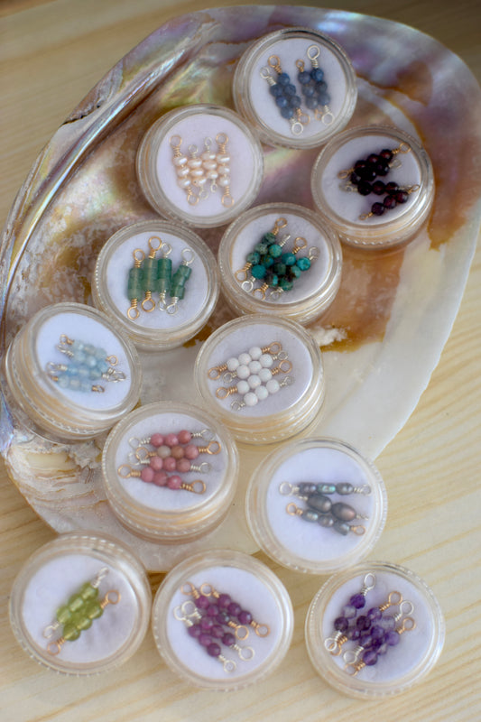 Natural Gemstone Connector Charm