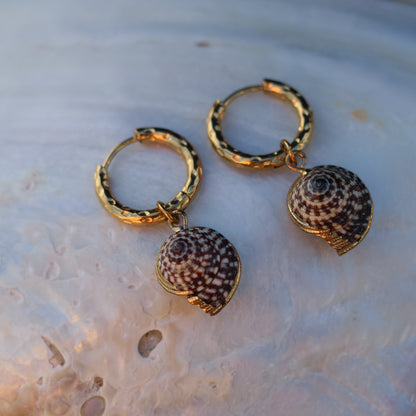 Hammered Huggie Hoops