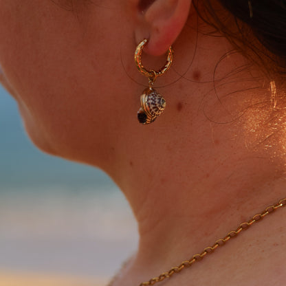 Hammered Huggie Hoops