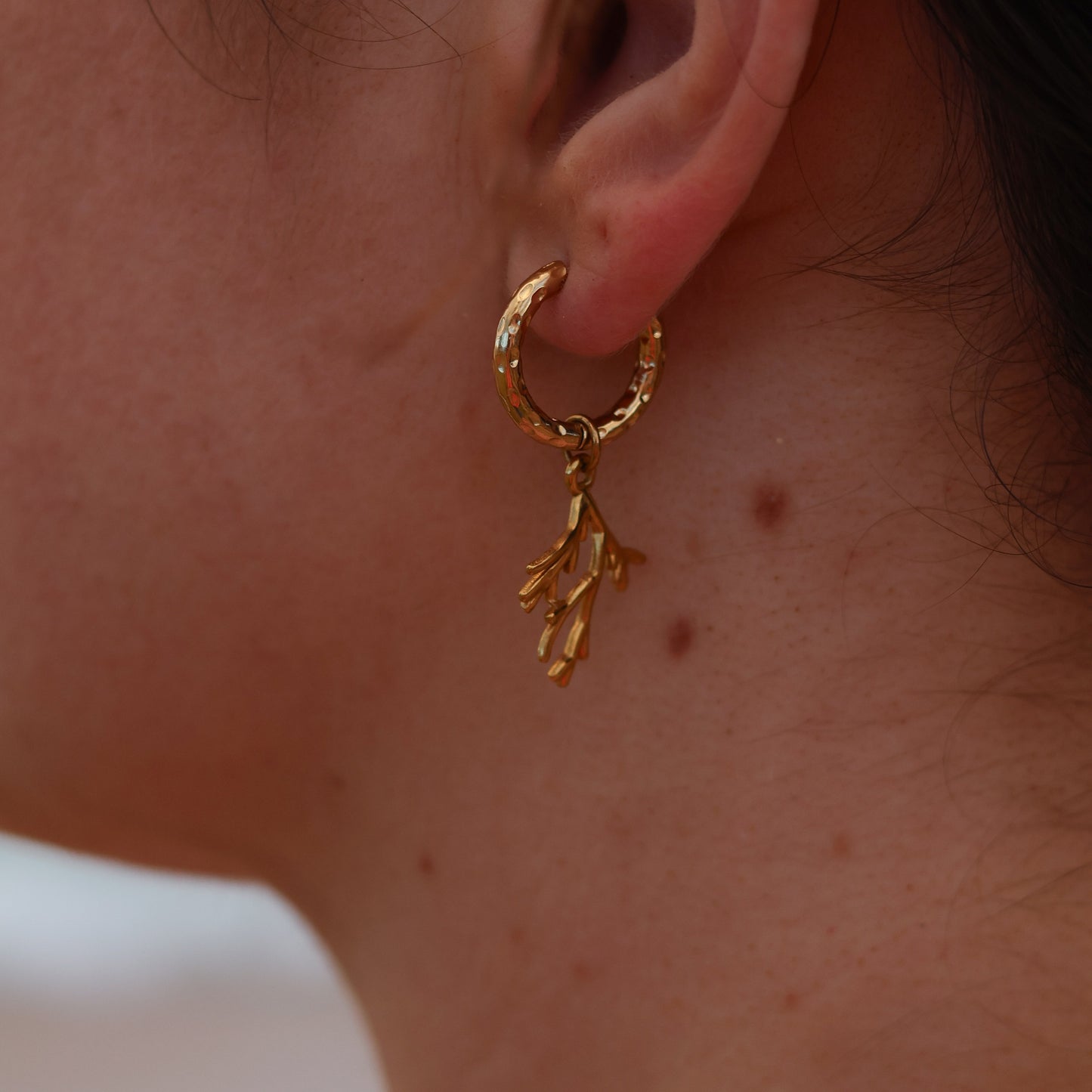 Hammered Huggie Hoops