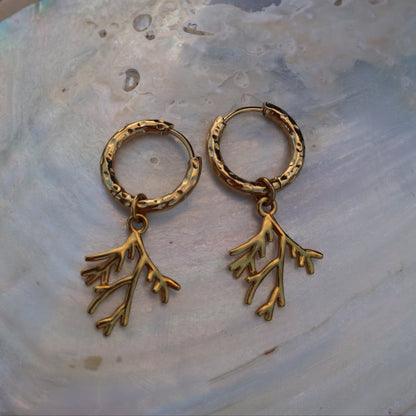 Hammered Huggie Hoops