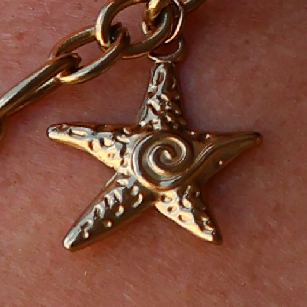 gold starfish charm waterproof