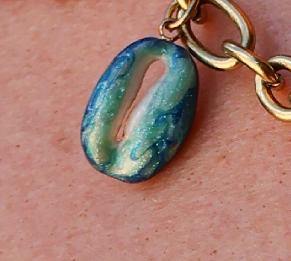 blue cowrie shell charm waterproof