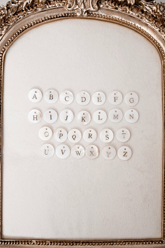 Natural Shell Letter Charms